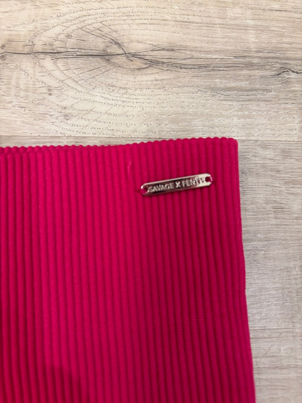 Savage X Fenty Ribbed Hot Pink High-Waist Bike Shorts - Picture 2 of 3